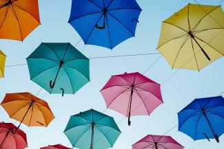 Colourful umbrellas.